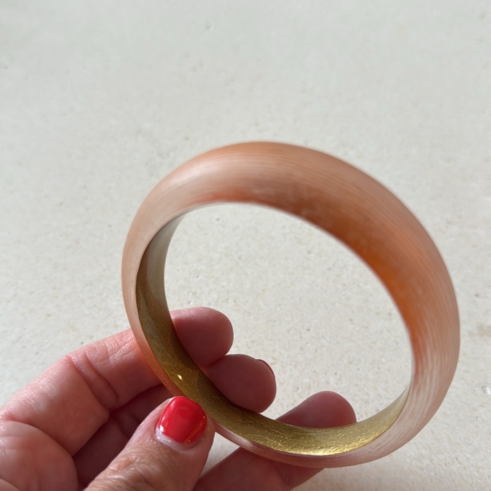 Alexis Bittar Lucite Tapered Orange Bangle Bracelet - Picture 4 of 5